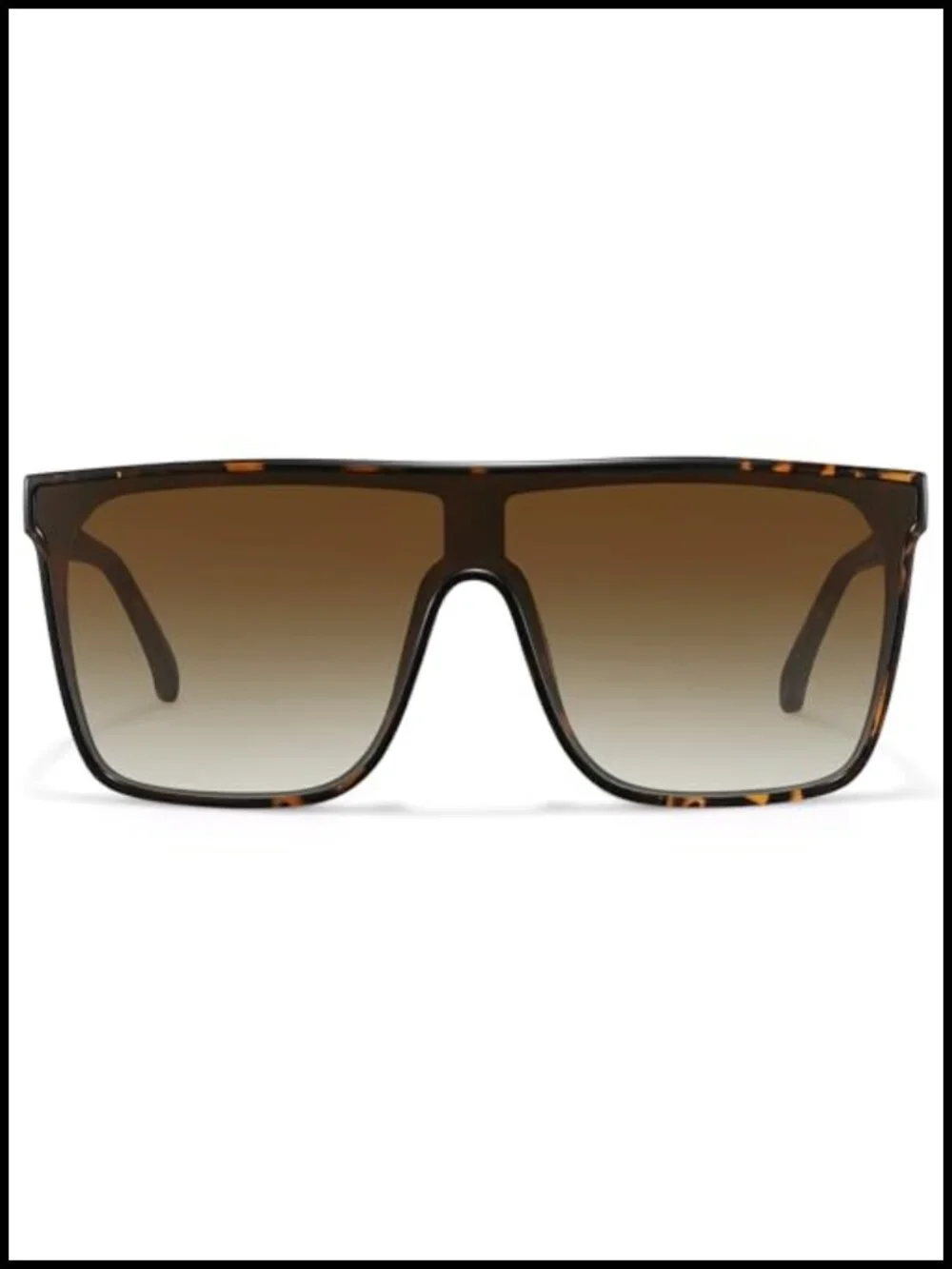 Retro Flat Top Shield Sunglasses UV Protection Oversized Square